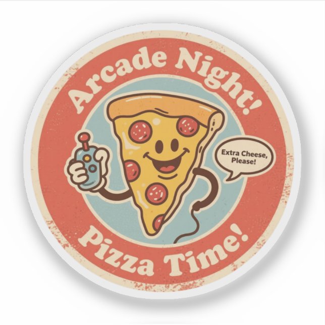Sticker Tranche de Pizza Drôle de Joueur "Encore du Fromag (Devant)