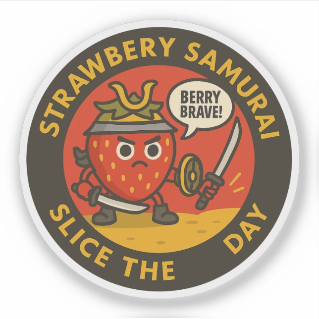 Sticker Tranche de samouraï aux fraises : tranchez dans la (Devant)
