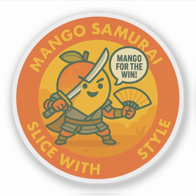 Sticker Tranche de Samouraï Mangue Avec Style  (Devant)
