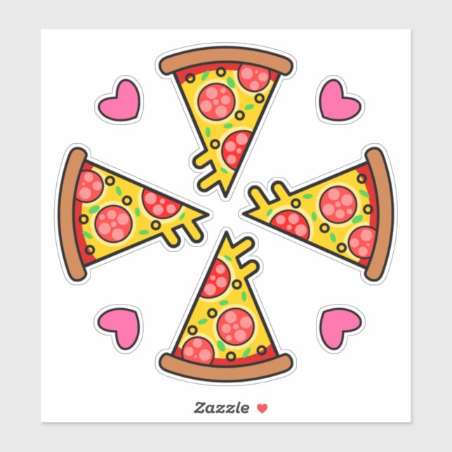 Sticker Tranches de pizza délicieuses Mandara (Feuille)