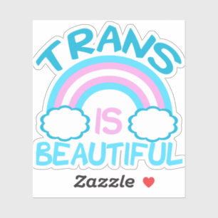 Sticker Trans est beau arc-en-ciel transgenre