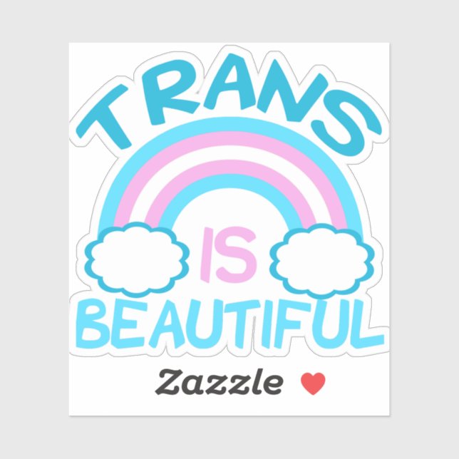 Sticker Trans est beau arc-en-ciel transgenre (Feuille)