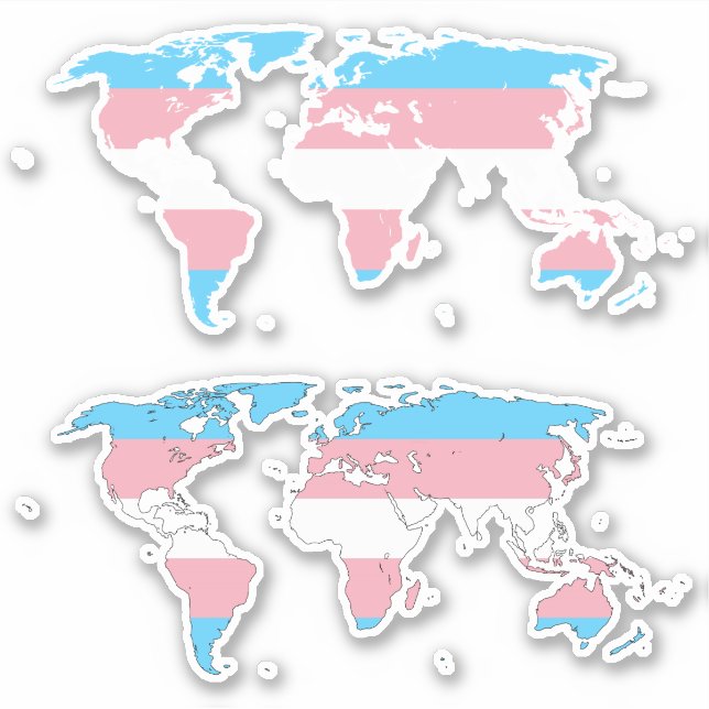 Sticker Trans Pride - Map of The World (Devant)