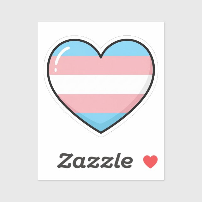Sticker Transgender Flag Heart | LGBTQIA+  (Feuille)