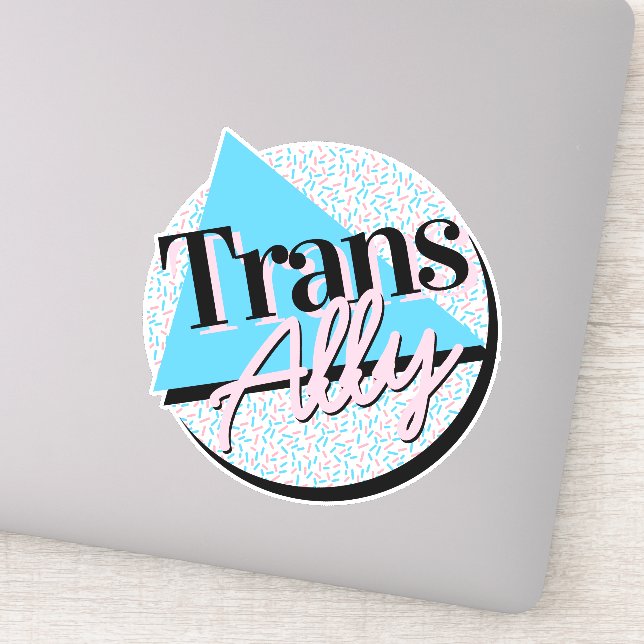 Sticker Transgenre Ally Rose Bleu 80s Memphis (Détail)