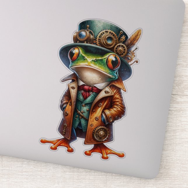 Sticker transparent de grenouille à vapeur (Détail)