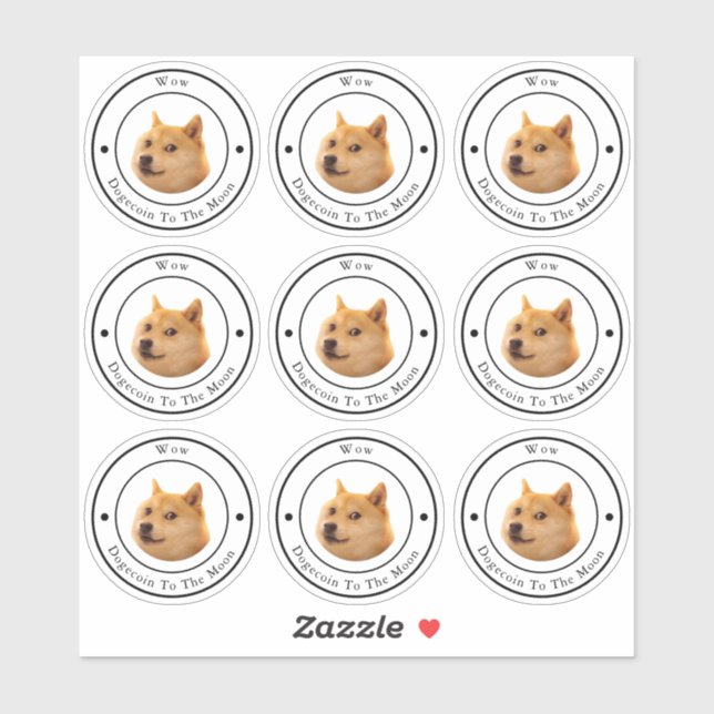 Sticker transparent Dodgecoin Circle Business Logo (Feuille)