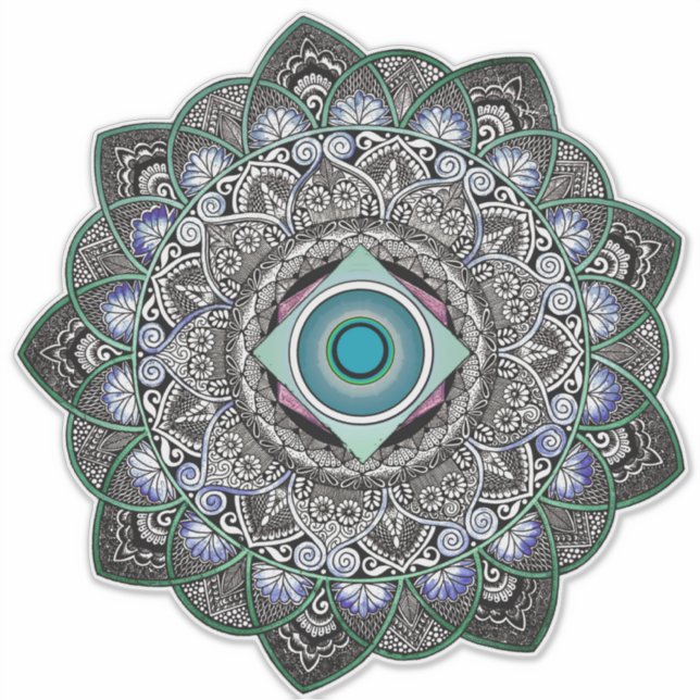 Sticker transparent Mandala géométrique (Devant)