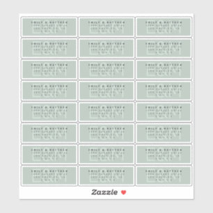 Sticker Transparent Moderne Monogramme Mariage Adresse de