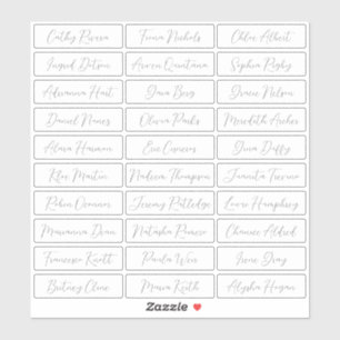 Sticker Transparent Simples noms d'invités du script roman