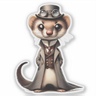 Sticker transparent Steampunk Ferret