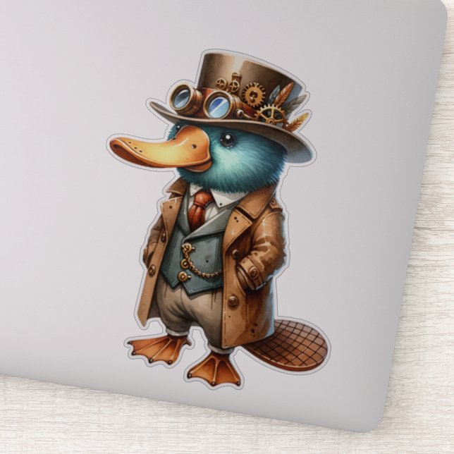 Sticker transparent Steampunk Platypus (Détail)