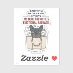 Sticker Transporter Mon Bleu Frenchie's Bagages Émotionnel
