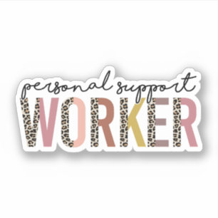 Sticker Travailleur de support personnel, PSW, travailleur