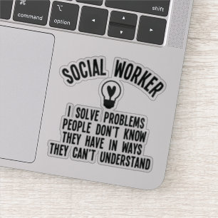 Sticker Travailleur social Je résolve les problèmes