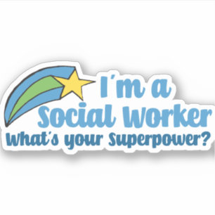 Sticker Travailleur social Superhero