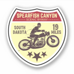 Sticker traversée en moto du canyon de Spearfish à Sturgis
