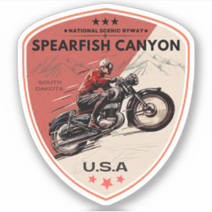 Sticker traversée en moto du canyon de Spearfish à Sturgis