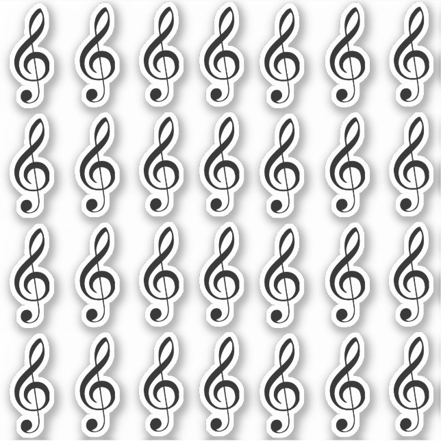 Sticker Treble Clef Music Note Enseignant Chanteur Chanson (Devant)