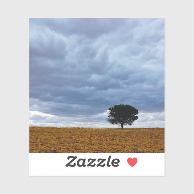 Sticker Tree in an empty field (Feuille)
