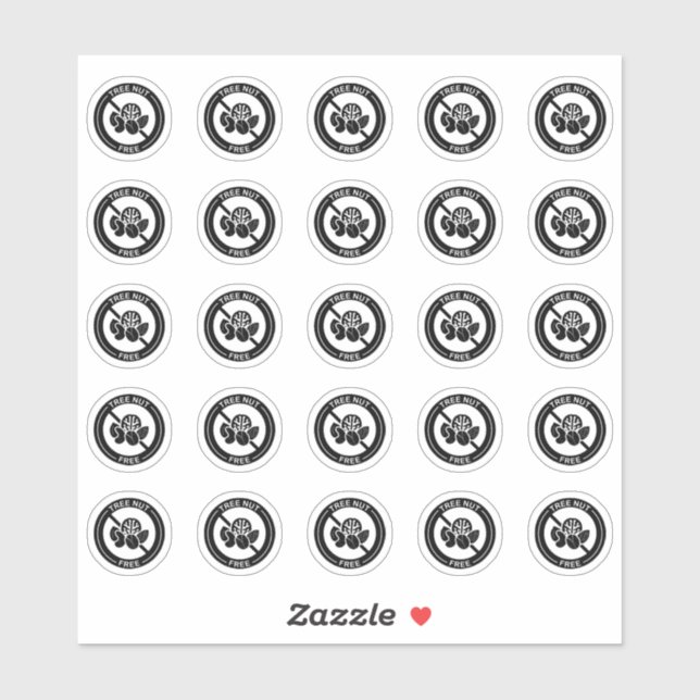 Sticker Tree Nut Free Wedding Place Card Mini Food Allergy (Feuille)