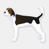 Sticker Trek Walker Coonhound Chien Vue latérale Silhouett (Devant)
