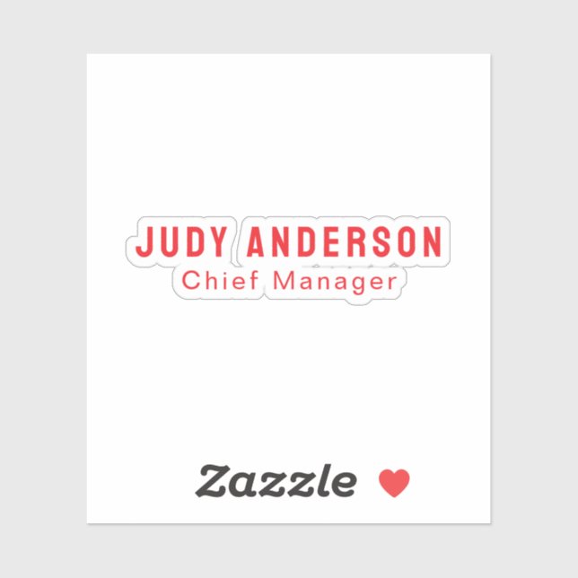 Sticker Trend Bright Red Professional Plain Modern Elegant (Feuille)