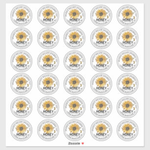 Sticker Trente 2" Honey Sunflower imperméable Mason Étique