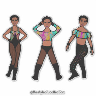 Sticker Tri-Styled Dancer Pastel & Black #1
