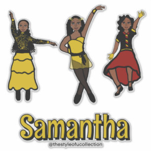 Sticker Tri-Stylisé Rouge Jaune Noir Danseur