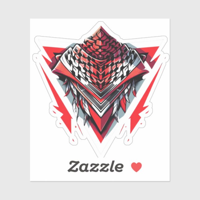 STICKER TRIANGLE INVERSÉ ROUGE KEFFIEYH (Feuille)