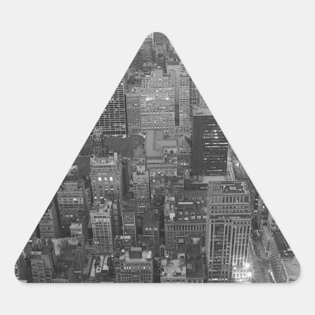 Sticker Triangle New York en noir et blanc (Devant)