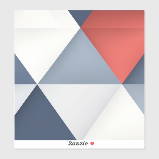 Sticker Triangles dans les tons gris avec le rouge (Feuille)