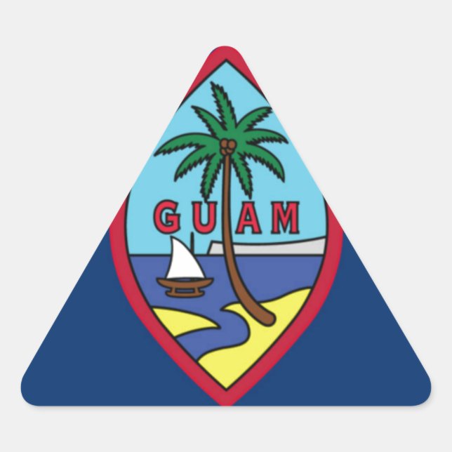 Sticker Triangulaire A bas prix ! Drapeau Guam (Devant)