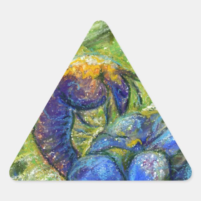 Sticker Triangulaire A Bee & Forget-me-not Flowers (Devant)