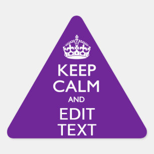 Sticker Triangulaire Accent Violet Gardez Le Calme Et Votre Texte Facil