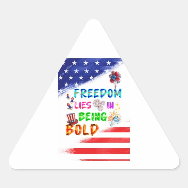 Sticker Triangulaire Accessoires de liberté réside dans l'audace (Devant)