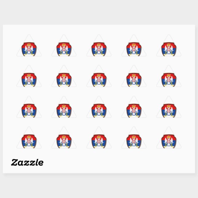 Sticker Triangulaire AD 001 - Bouclier médiéval serbe Serbie (Feuille)