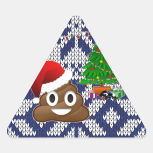 Sticker Triangulaire affreux pull-over de Noël émoji
