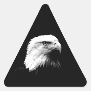 Sticker Triangulaire Aigle noir et blanc