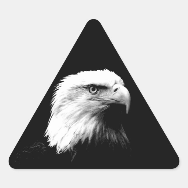Sticker Triangulaire Aigle noir et blanc (Devant)