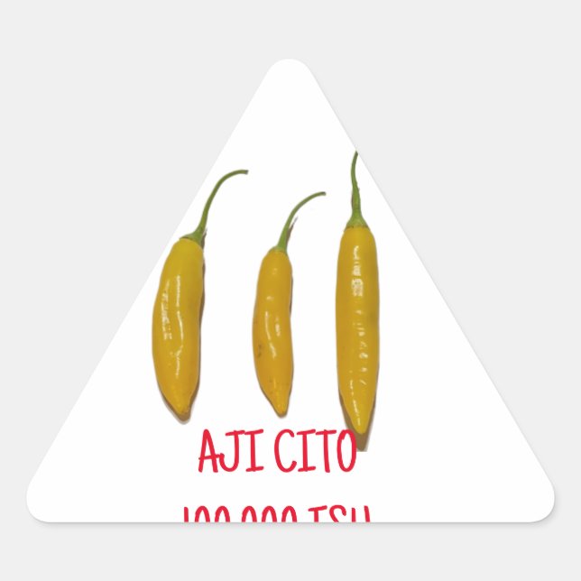STICKER TRIANGULAIRE AJI CITO POIVRE CHAUD 100 000 ISH (Devant)