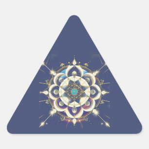Sticker Triangulaire Alignement Étoile Dorée – Un Univers de Géométrie 