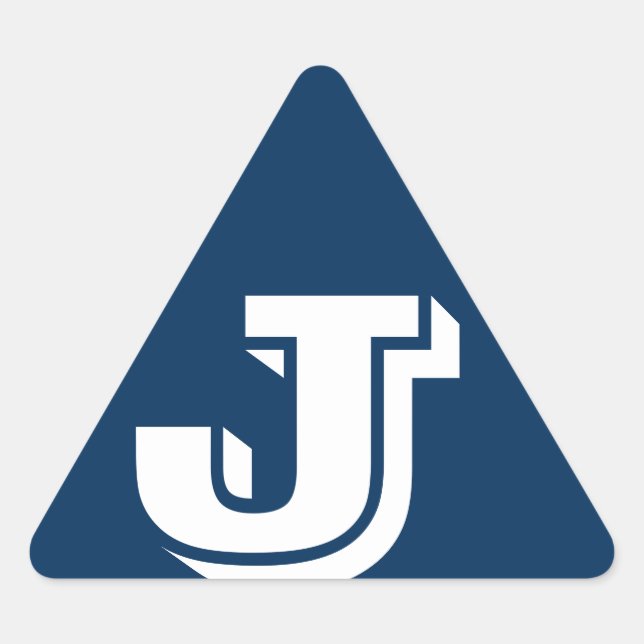 Sticker Triangulaire Alphabet par Janz Lettre majuscule J Police Box Bl (Devant)