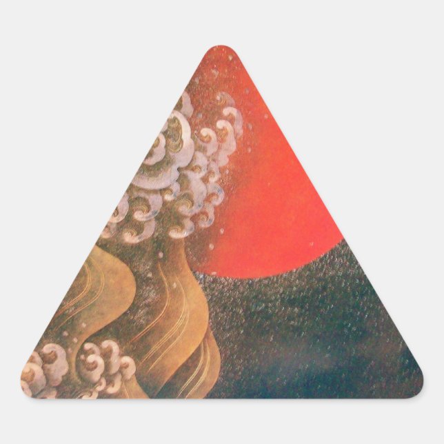 Sticker Triangulaire AMATÉRASU, GODDESS SOLEIL, noir rouge (Devant)