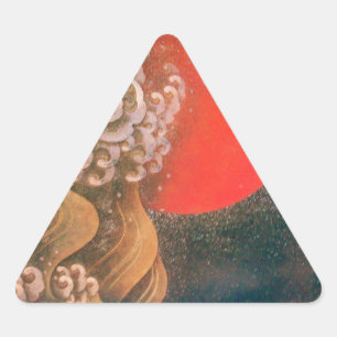 Sticker Triangulaire AMATÉRASU, GODDESS SOLEIL, noir rouge