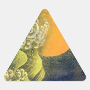 Sticker Triangulaire AMATERASU, SOLEIL GODDESS jaune vert noir