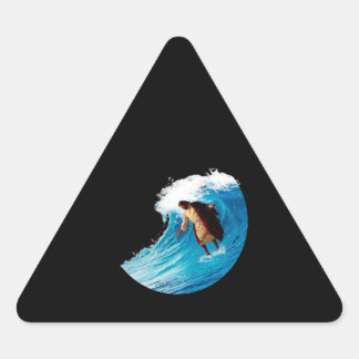 Sticker Triangulaire Amateur De Souffle| The God Loves Surfing