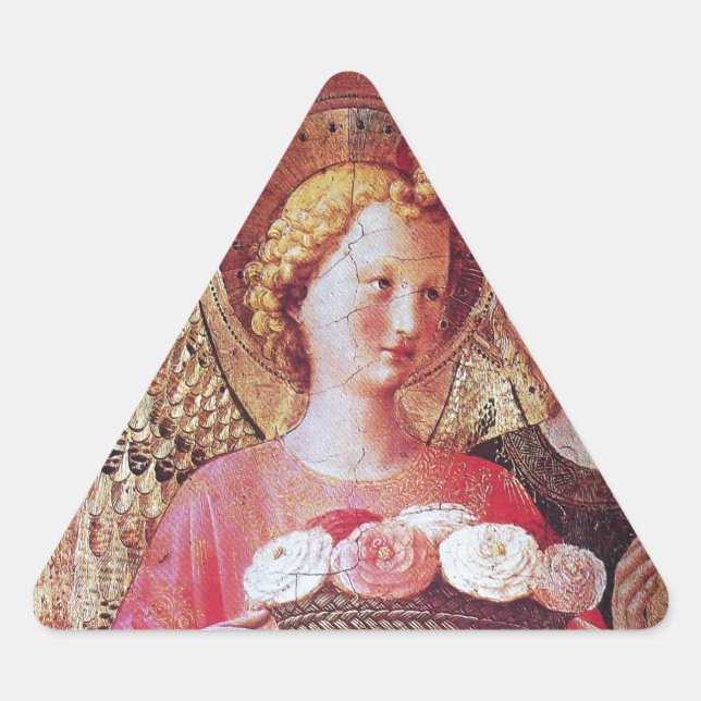 STICKER TRIANGULAIRE ANGEL AVEC ROSES (Devant)