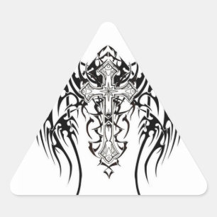 Sticker Triangulaire Angel Wings Cross Motif